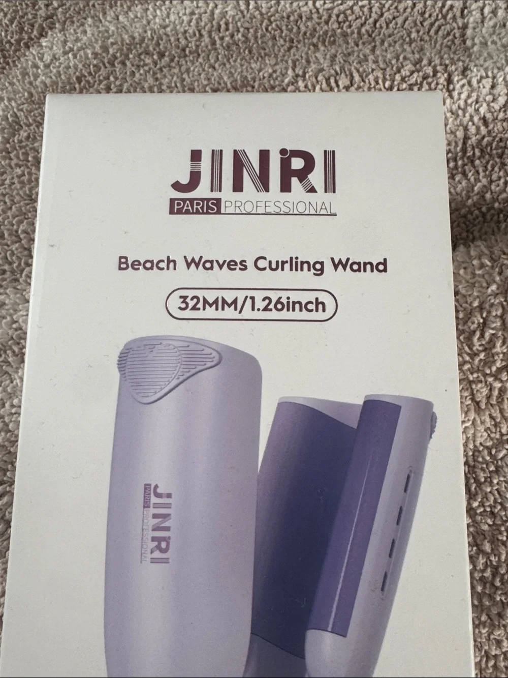 Beach Waves Curling Wand Crimper in Light Purple NIB